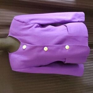 Oleg Cassini Purple Wool Blazer Size 10